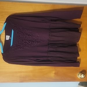 XXL Knox Rose plum baby doll shirt